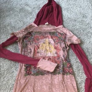 Long sleeve T-shirt with hood